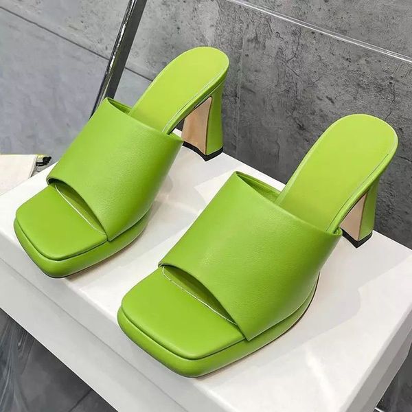 2022 new fashion candy color slippers high heels sandals brand design square toe women shoes vintage leather female sandals bf, Black
2022 new fashion candy color slippers high heels sandals brand design square toe women shoes vintage leather female sandals bf, Black