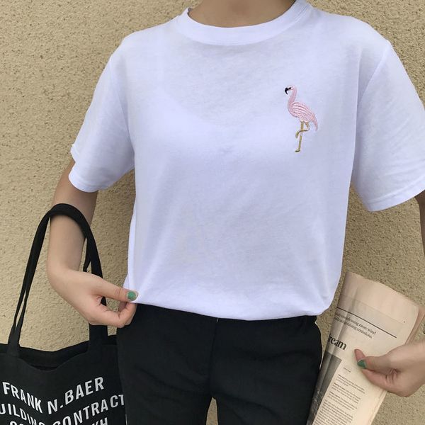 summer fashion cotton simple cute cartoon embroidered all match short sleeve female tshirts 210426, White
summer fashion cotton simple cute cartoon embroidered all match short sleeve female tshirts 210426, White