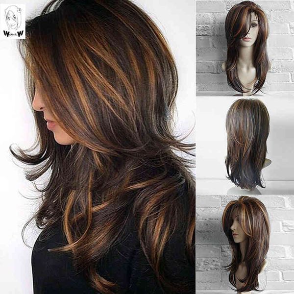 curly w long natural wave wigs for women ombre brown mixed color heat ristant hair synthetic wig, Golden;white
curly w long natural wave wigs for women ombre brown mixed color heat ristant hair synthetic wig, Golden;white