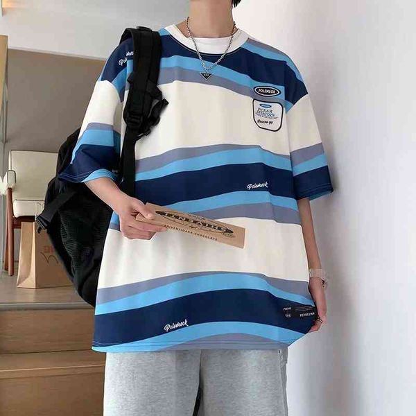 stripe short sleeve male student loose trend versatile handsome spring and summer fashion brand t-shirt men, Black;brown
stripe short sleeve male student loose trend versatile handsome spring and summer fashion brand t-shirt men, Black;brown