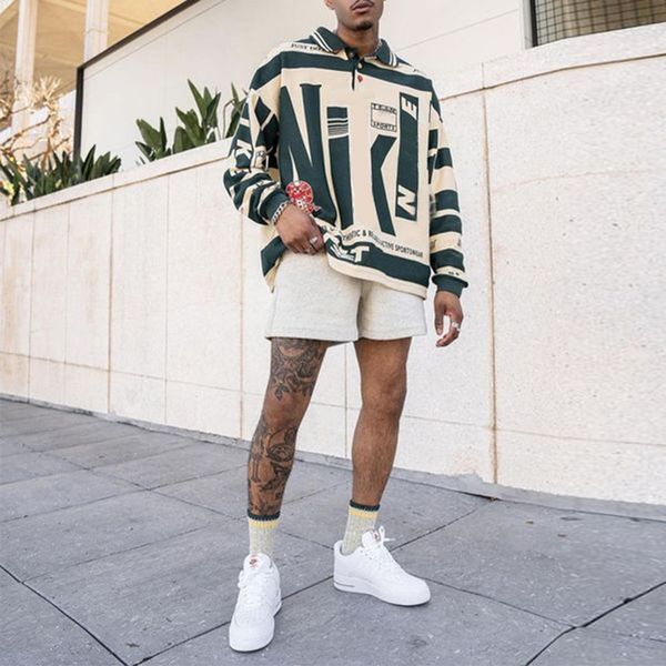 autumn new polo shirt men trend printing long-sleeved sweater plus velvet jacket men's wgwy37069, White;black
autumn new polo shirt men trend printing long-sleeved sweater plus velvet jacket men's wgwy37069, White;black