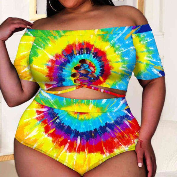 high 2022 waist conservative swimsuit women's tankini tie dyed split short sleeved bra, White;black
high 2022 waist conservative swimsuit women's tankini tie dyed split short sleeved bra, White;black