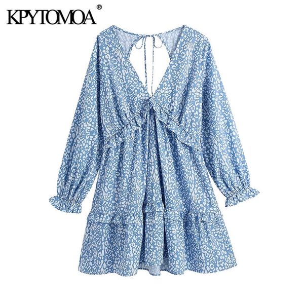 kpytomoa women chic fashion animal print ruffle mini dress vintage backless bow tied side zipper female dresses vestidos 220516, Black;gray
kpytomoa women chic fashion animal print ruffle mini dress vintage backless bow tied side zipper female dresses vestidos 220516, Black;gray