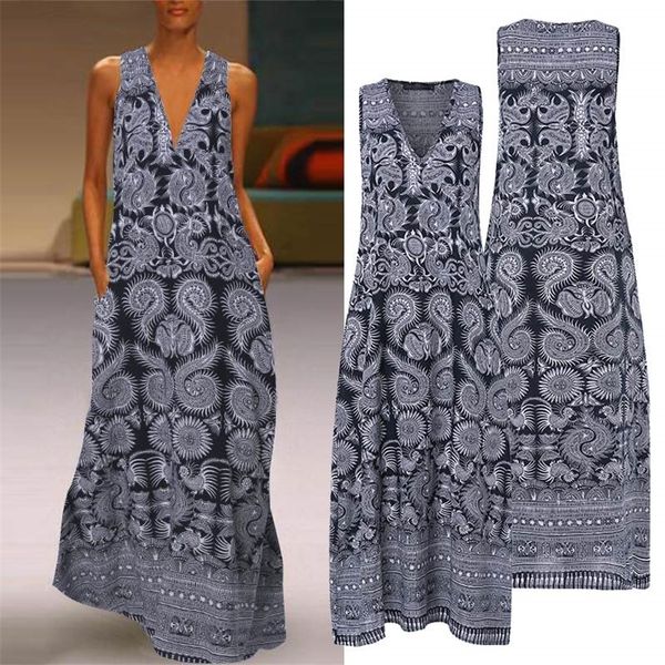 printed maxi zanzea womens sundress casual summer long vestido female v neck party robe femme linen dress kaftan 220712, Black;gray
printed maxi zanzea womens sundress casual summer long vestido female v neck party robe femme linen dress kaftan 220712, Black;gray
