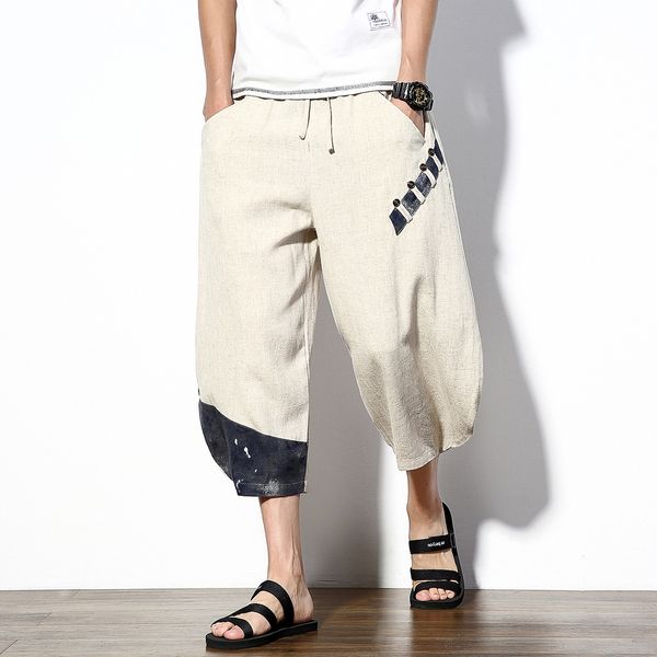 summer mens pants cotton and linen nine-point shorts men's large size loose wide-leg linens pants straight-leg pant, Black
summer mens pants cotton and linen nine-point shorts men's large size loose wide-leg linens pants straight-leg pant, Black