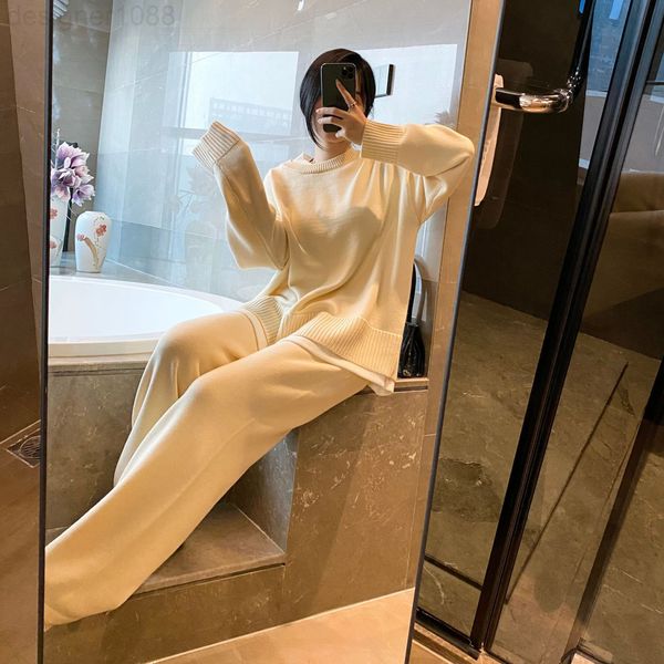 two piece dress designer fake two-piece knitted wool suit female autumn and winter new korean loose sweater wide leg trousers casual fashion, White
two piece dress designer fake two-piece knitted wool suit female autumn and winter new korean loose sweater wide leg trousers casual fashion, White