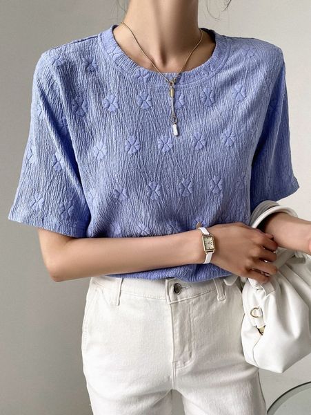 dazy embroidery batwing sleeve tee o7be#, White