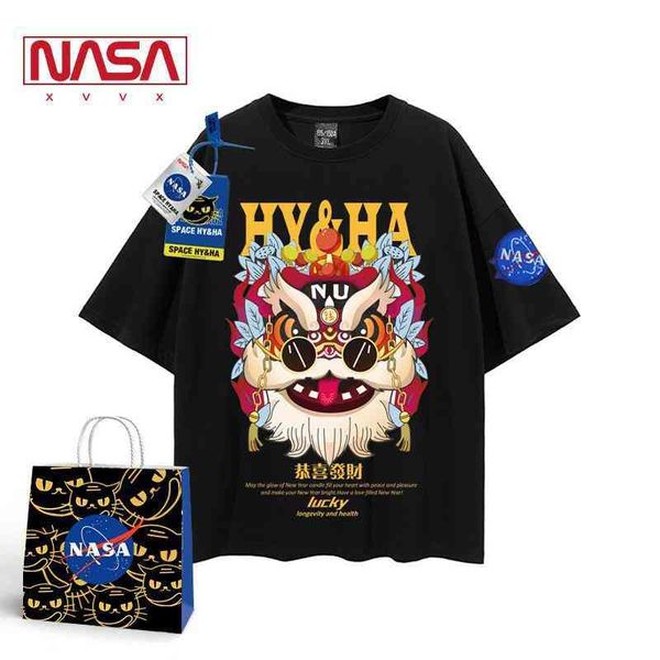 nasa's joint street lion dance short sleeve t-shirt men's lover's cotton ins tide brand loose casual print round neck, White;black
nasa's joint street lion dance short sleeve t-shirt men's lover's cotton ins tide brand loose casual print round neck, White;black