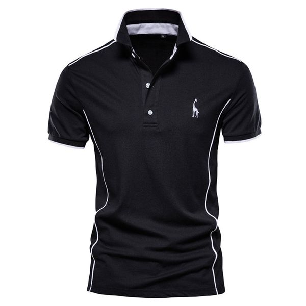 summer cotton polo shirt men turn down collar casual social style giraffe brand embroidery mens polos male tees 220704, White;black
summer cotton polo shirt men turn down collar casual social style giraffe brand embroidery mens polos male tees 220704, White;black