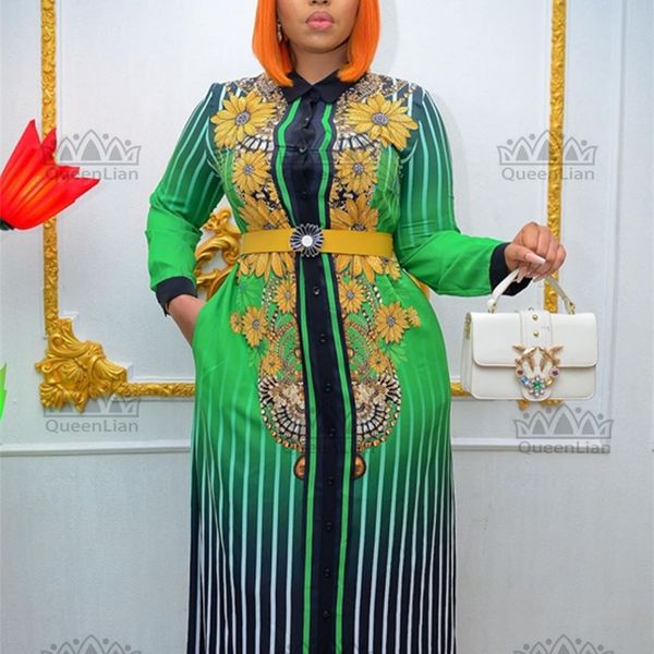 fashion shirt collar with diamond african chiffon loose long dashiki traditional dress with black belt for lady cpxf08 220514, White
fashion shirt collar with diamond african chiffon loose long dashiki traditional dress with black belt for lady cpxf08 220514, White