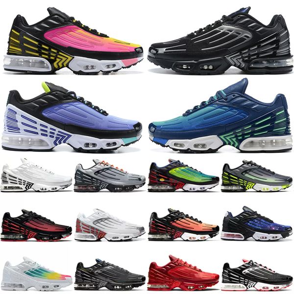 Image of Tn Plus 3 Running Shoes Men Women Triple Black White Laser Blue Deep Royal Track Red Mens Trainers Sports Des Chaussures Sneakers
