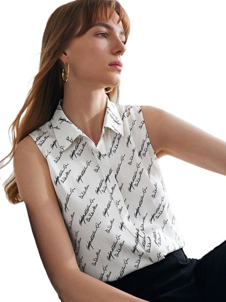 motf premium silk printed sleeveless blouse b6wj#, White
motf premium silk printed sleeveless blouse b6wj#, White