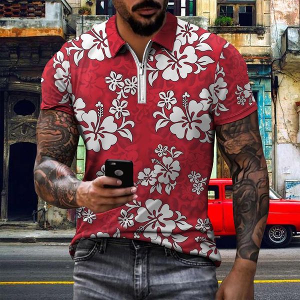 men's polos 2022 summer men's shirt t-shirt short sleeve neckline zipper 3d print casual hip hop hawaiian flower theme, White;black
men's polos 2022 summer men's shirt t-shirt short sleeve neckline zipper 3d print casual hip hop hawaiian flower theme, White;black