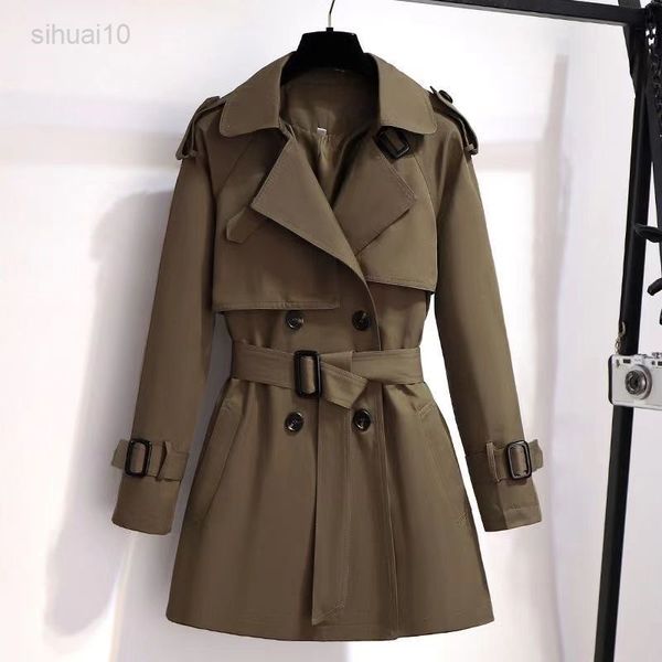 new autumn winter elegant women double breasted solid trench coat vintage turn-down collar loose trench with belt 3xl l220725, Tan;black
new autumn winter elegant women double breasted solid trench coat vintage turn-down collar loose trench with belt 3xl l220725, Tan;black