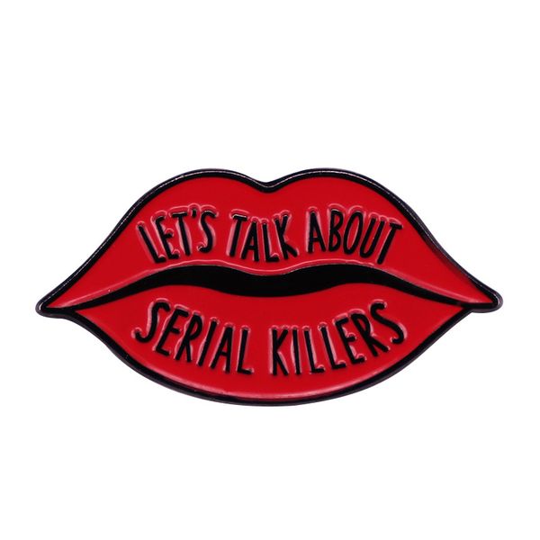 let's take about serial killers enamel pin red lips brooch crime theme jewelry, Blue
let's take about serial killers enamel pin red lips brooch crime theme jewelry, Blue