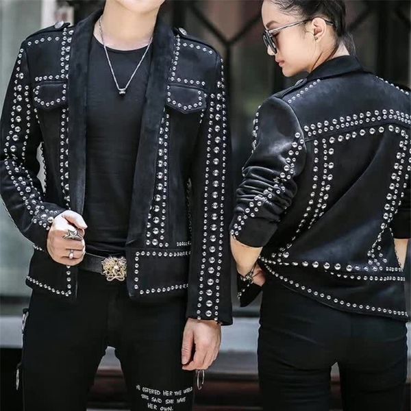 terno masculino chaqueta de cuero moto rivet decoration punk stage jackets spring black jackets mens bomber blazer hombre 201104, White;black
terno masculino chaqueta de cuero moto rivet decoration punk stage jackets spring black jackets mens bomber blazer hombre 201104, White;black