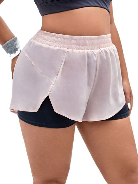 plus color block 2 in 1 sports shorts z8i7#, Black
plus color block 2 in 1 sports shorts z8i7#, Black