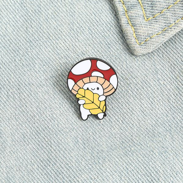 student cartoon mushroom hug leaf shape brooch enamel painting clothes corsage badges lapel pins for backpack sweater jeans clothing accesso, Gray
student cartoon mushroom hug leaf shape brooch enamel painting clothes corsage badges lapel pins for backpack sweater jeans clothing accesso, Gray