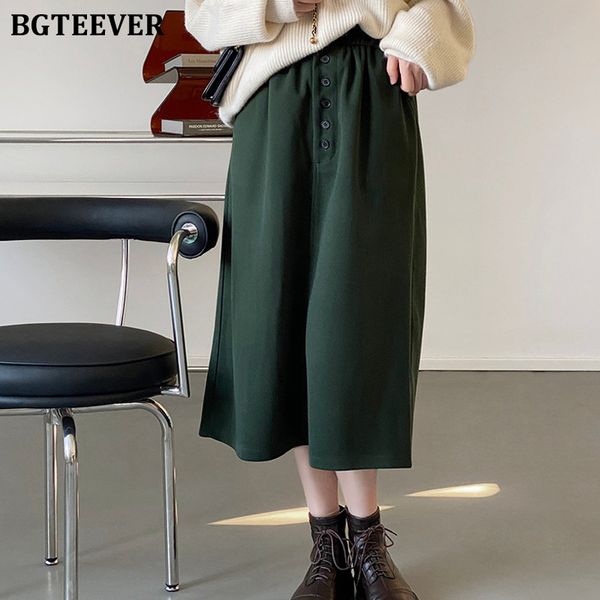 thicken winter loose straight women skirts 2021 casual elastic waist buttons female midi skirts, Black
thicken winter loose straight women skirts 2021 casual elastic waist buttons female midi skirts, Black