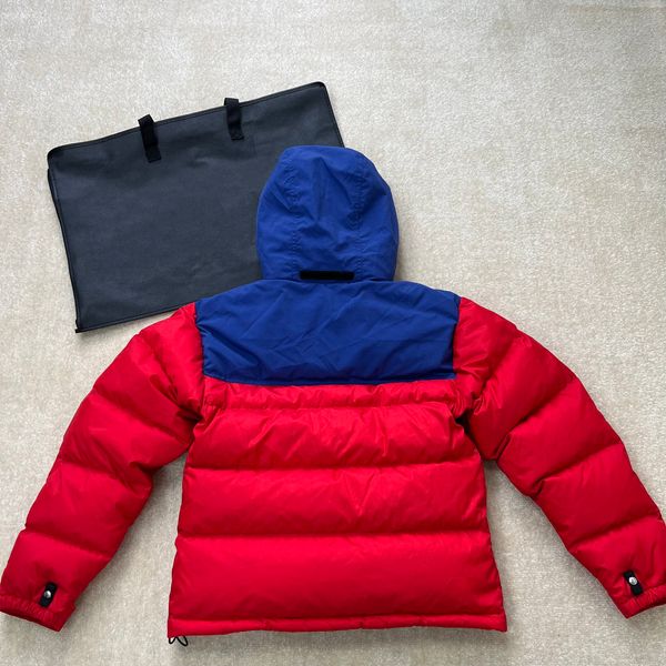 blue red hooded puffer down coat jacket embroidery designer men women outwear winter, Black
blue red hooded puffer down coat jacket embroidery designer men women outwear winter, Black
