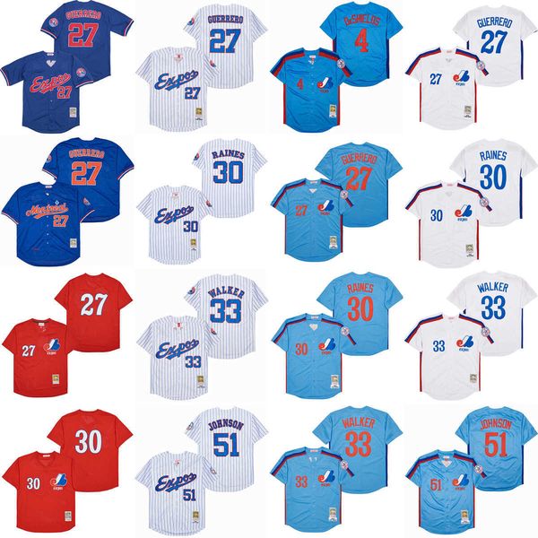 throwback 1982 2000 baseball 27 vladimir guerrero jersey 30 tim raines 33 larry walker 51 randy johnson 4 delino deshields vintage retro tea, Blue;black
throwback 1982 2000 baseball 27 vladimir guerrero jersey 30 tim raines 33 larry walker 51 randy johnson 4 delino deshields vintage retro tea, Blue;black