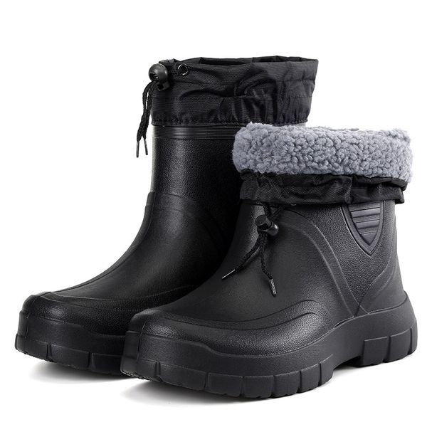 winter warm men rain shoes plus velvet rain boots lightweight waterproof anti-slip wearable labor protection work shoes, Black
winter warm men rain shoes plus velvet rain boots lightweight waterproof anti-slip wearable labor protection work shoes, Black
