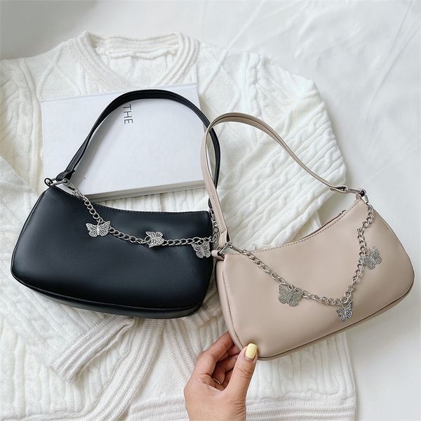 fashion women chain shoulder underarm bags casual ladies pure color small s handbags elegant pu leather 220708
fashion women chain shoulder underarm bags casual ladies pure color small s handbags elegant pu leather 220708