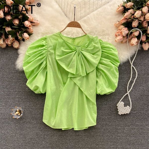 deat women bow t-shirt solid color round neck short puff sleeve temperament fashion spring summer 11d1319 210709, White
deat women bow t-shirt solid color round neck short puff sleeve temperament fashion spring summer 11d1319 210709, White
