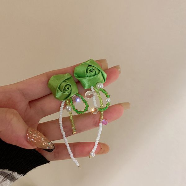 925 silver needle flannel green rose crystal pearl tassel earrings korean mori style fresh and cute earrings eardrop, Golden
925 silver needle flannel green rose crystal pearl tassel earrings korean mori style fresh and cute earrings eardrop, Golden
