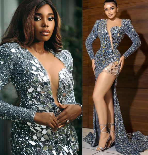 2022 plus size arabic aso ebi silver mermaid prom dresses beaded crystals stylish evening formal party second reception birthday engagement, Black 
2022 plus size arabic aso ebi silver mermaid prom dresses beaded crystals stylish evening formal party second reception birthday engagement, Black
