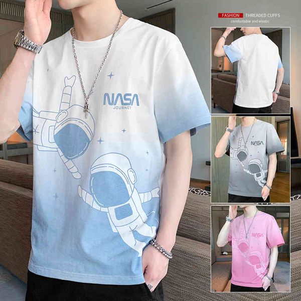 summer nasa co branded short sleeve t-shirt men's ice silk feeling pure cotton sports casual t youth round neck trend, White;black
summer nasa co branded short sleeve t-shirt men's ice silk feeling pure cotton sports casual t youth round neck trend, White;black