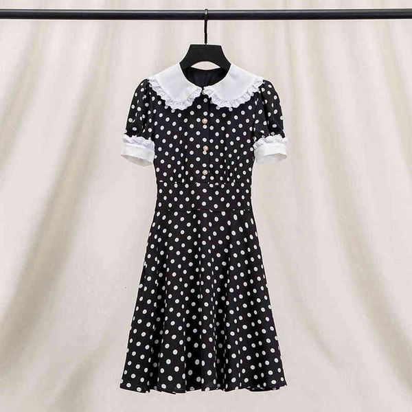 casual dresses unique design of high-end miu family french wave point baby collar dress women's summer waist closing chic bubble sleeve, Black;gray
casual dresses unique design of high-end miu family french wave point baby collar dress women's summer waist closing chic bubble sleeve, Black;gray