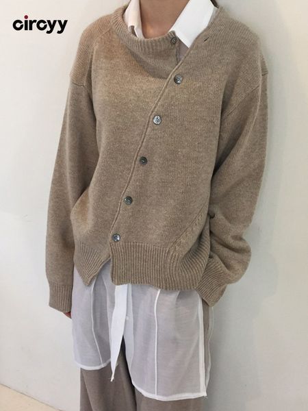 circyy khaki cardigan for women sweater irregular knitted oblique single breasted spring clothes grey casual fashion, White
circyy khaki cardigan for women sweater irregular knitted oblique single breasted spring clothes grey casual fashion, White
