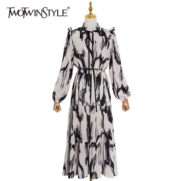 twotwinstyle elegant hit color dress for women o neck lantern sleeve high waist vintage dresses female fashion clothing 220317, Black;gray
twotwinstyle elegant hit color dress for women o neck lantern sleeve high waist vintage dresses female fashion clothing 220317, Black;gray