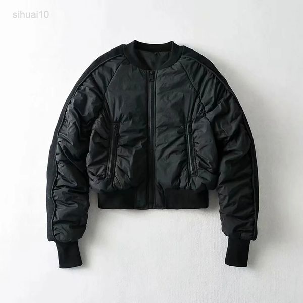 spring autumn thin cotton bomber jacket women solid color warm zipper jacket female jacket parka female chaqueta l220725, Black;brown
spring autumn thin cotton bomber jacket women solid color warm zipper jacket female jacket parka female chaqueta l220725, Black;brown