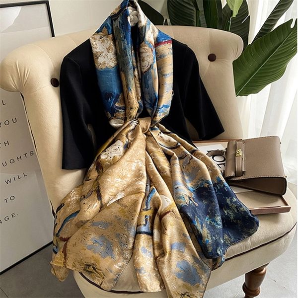 women silk winter scarf luxury design print lady beach shawl scarves fashion smooth foulard female hijab 220718, Blue;gray
women silk winter scarf luxury design print lady beach shawl scarves fashion smooth foulard female hijab 220718, Blue;gray