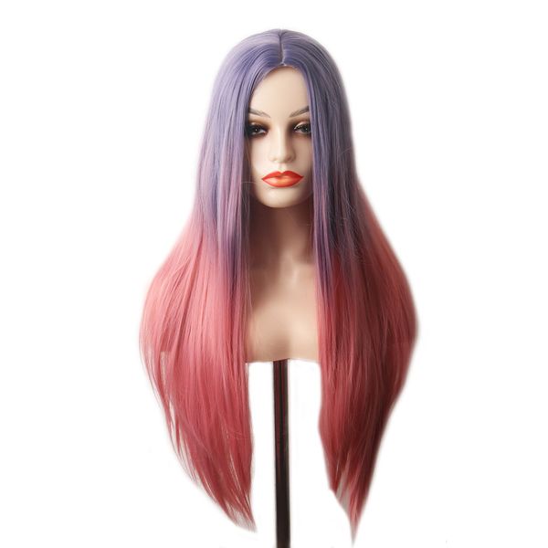 straight synthetic wig woodfestival ombre purple pink wigs long middle hairline heat resistant fiber hair women daily wear party, Black
straight synthetic wig woodfestival ombre purple pink wigs long middle hairline heat resistant fiber hair women daily wear party, Black