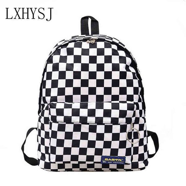 backpack style bag evening new nylon black and white plaid outdoor student school s daily pack retro women book 220801
backpack style bag evening new nylon black and white plaid outdoor student school s daily pack retro women book 220801