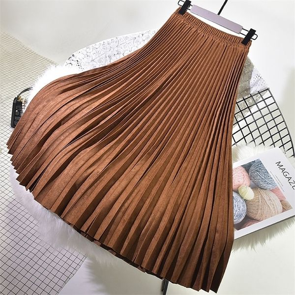 autumn winter women suede skirt high waist casual vintage pleated skirt female korean skirt female elegant long skirts 210306, Black
autumn winter women suede skirt high waist casual vintage pleated skirt female korean skirt female elegant long skirts 210306, Black