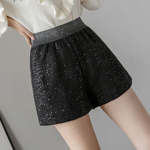 shorts feminino autumn winter korean fashion elastic high waist sequined black women casual wide leg ladies clothes 220602, White;black
shorts feminino autumn winter korean fashion elastic high waist sequined black women casual wide leg ladies clothes 220602, White;black