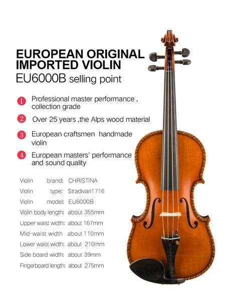 christina eu6000b european original imported professional grade examination performance grade collection handmade violin
christina eu6000b european original imported professional grade examination performance grade collection handmade violin