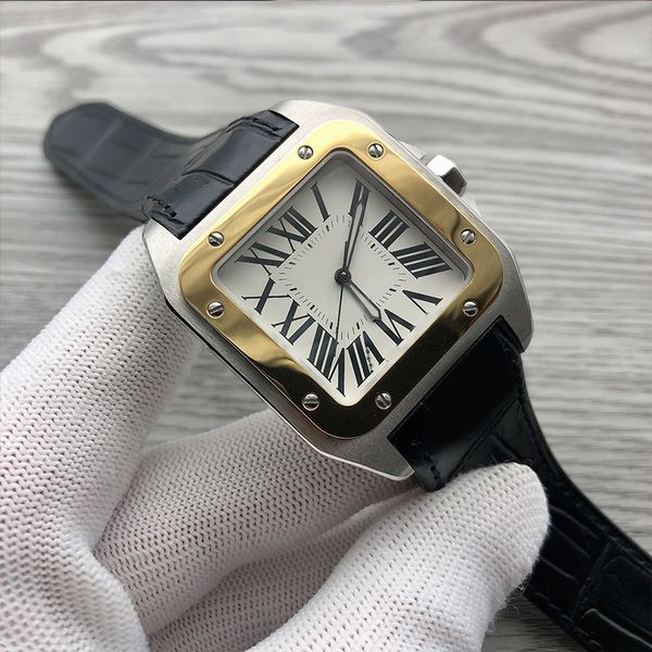 watches men's sports leisure watch 40mm automatic mechanical leather strap square stainless steel dial luminous waterproof, Silver
watches men's sports leisure watch 40mm automatic mechanical leather strap square stainless steel dial luminous waterproof, Silver