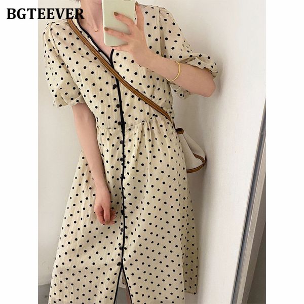 summer chic women polka dots dress puff short sleeve ladies a-line vestidos vintage single-breasted female dresses, Black;gray
summer chic women polka dots dress puff short sleeve ladies a-line vestidos vintage single-breasted female dresses, Black;gray