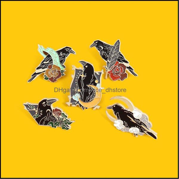 pinsbrooches jewelry crow raven enamel pin custom bird feather moon flowers brooches bag lapel punk badge gothic gift fo dhfn3, Gray
pinsbrooches jewelry crow raven enamel pin custom bird feather moon flowers brooches bag lapel punk badge gothic gift fo dhfn3, Gray