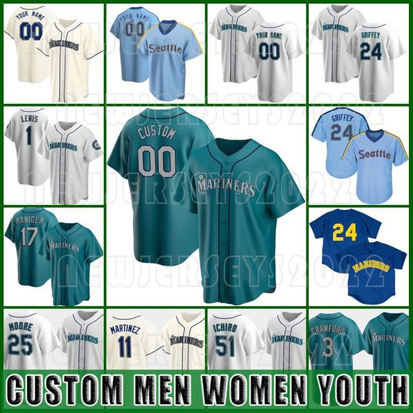 jersey 24 ken griffey jr custom 51 ichiro suzuki mariners baseball 1 kyle lewis 17 mitch haniger 11 edgar martinez 25 dylan moore men seager, Blue;black
jersey 24 ken griffey jr custom 51 ichiro suzuki mariners baseball 1 kyle lewis 17 mitch haniger 11 edgar martinez 25 dylan moore men seager, Blue;black