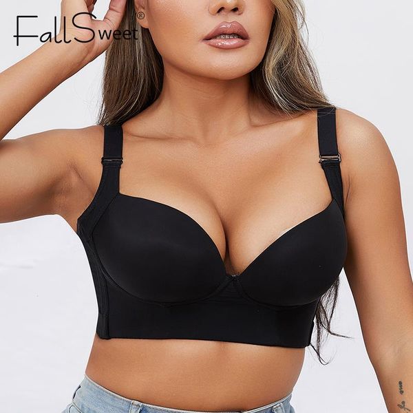 push up bras women deep cup bra hide back fat underwear shaper incorporated full coverage lingerie wireless, Red;black
push up bras women deep cup bra hide back fat underwear shaper incorporated full coverage lingerie wireless, Red;black