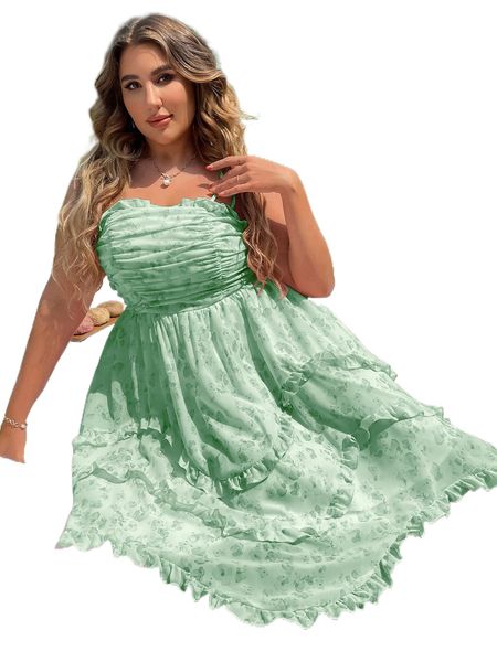 plus allover floral print frill trim ruched shirred knot shoulder cami dress v3oy#, Black
plus allover floral print frill trim ruched shirred knot shoulder cami dress v3oy#, Black