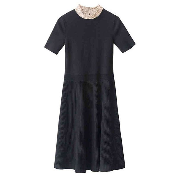casual dresses french autumn and winter elegant temperament medium long a-line skirt pearl beaded collar slim dress, Black;gray
casual dresses french autumn and winter elegant temperament medium long a-line skirt pearl beaded collar slim dress, Black;gray