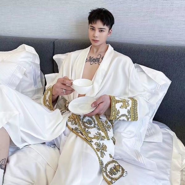 men's jackets men silk sleepwear nightgown casual kimono bathrobe light luxury retro windbreaker male loose home wear pajamas style jac, Black;brown
men's jackets men silk sleepwear nightgown casual kimono bathrobe light luxury retro windbreaker male loose home wear pajamas style jac, Black;brown
