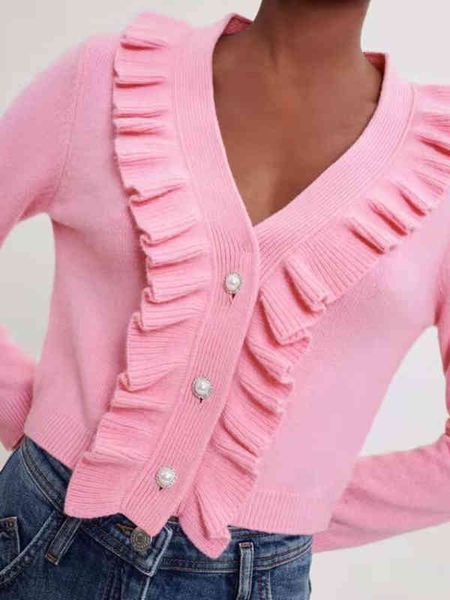 women's sweaters ma spring summer arrival woman v-neck pink ruffles trim knitted cardigan franch pairs wpz6, White;black
women's sweaters ma spring summer arrival woman v-neck pink ruffles trim knitted cardigan franch pairs wpz6, White;black